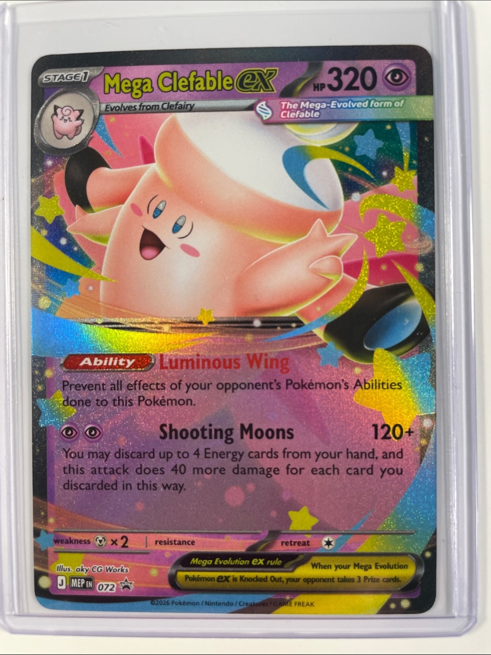 Mega Clefable ex Holofoil Trading Card - Pink